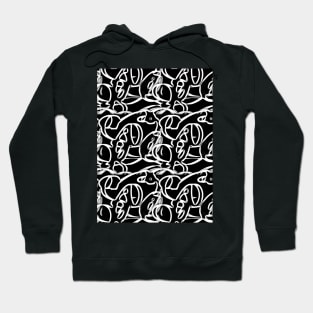 Pattern Drawing Abstract White / Black Hoodie